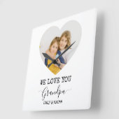 We houden van je, opa | Gepersonaliseerde wandklok (Hoek)