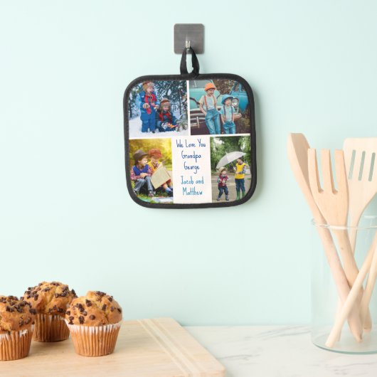 We houden van je Opa Kleinkinderen Fotocollage Pannenlap (Insitu(Ophanging))