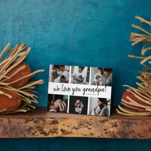 We houden van je opa Modern 6 Foto vader's Fotoplaat (Zijkant)