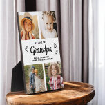 We houden van je Opa Moderne Fotocollage Fotoplaat<br><div class="desc">De Grandpa We Love You Heart Modern Photo Collage Plaque is een ontroerend en gepersonaliseerd geschenk dat je liefde voor je grootvader laat zien. Deze prachtig ontworpen plaquette is voorzien van een hartvormige fotocollage, zodat u uw favoriete familie afbeeldingen toe te voegen in een moderne en stijlvolle lay-out. Het oprechte...</div>