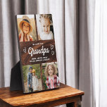 We houden van je Opa Rustic Wood Fotocollage Fotoplaat<br><div class="desc">De Grandpa We Love You Heart Modern Photo Collage Plaque is een ontroerend en gepersonaliseerd geschenk dat je liefde voor je grootvader laat zien. Deze prachtig ontworpen plaquette is voorzien van een hartvormige fotocollage, zodat u uw favoriete familie afbeeldingen toe te voegen in een moderne en stijlvolle lay-out. Het oprechte...</div>