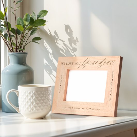 We houden van je opa script hart kleinkind namen gegraveerde lijstjes