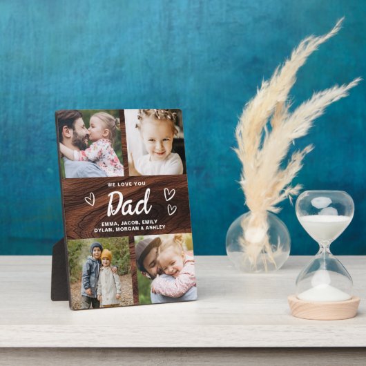 We houden van je pa Rustic Wood Fotocollage Fotoplaat (Zijkant)