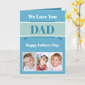 We houden van je Pa Vaderdag blauw groene foto Kaart (Gele Bloem)