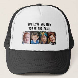 We houden van je papa 4 foto's wit zwart trucker pet