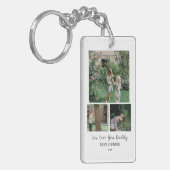 We houden van je papa, aangepaste 3 foto Sleutelha Sleutelhanger (Voorkant Links)