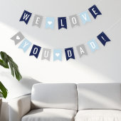 We houden van je papa blauw marine grijs vaders da vlaggetjes