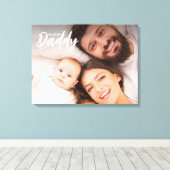 We houden van je papa Custom Photo First vaderdag Canvas Afdruk (Insitu (Houten vloer))