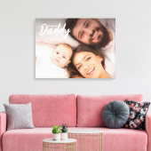 We houden van je papa Custom Photo First vaderdag Canvas Afdruk (Insitu (Woonkamer))
