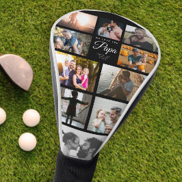 We houden van je Papa familie Foto Collage Cool Tr Golfheadcover