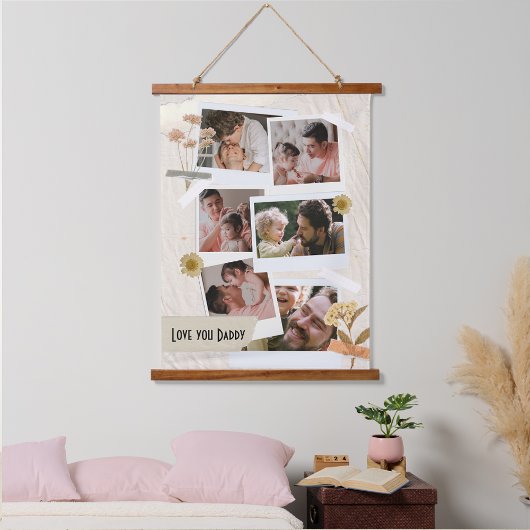 We houden van je papa Foto Collage Hangend Wandkleed