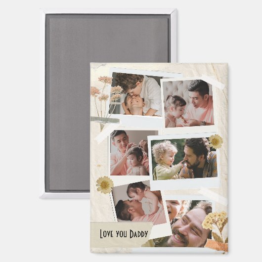 We houden van je papa Foto Collage Magneet (Voorkant / Achterkant)