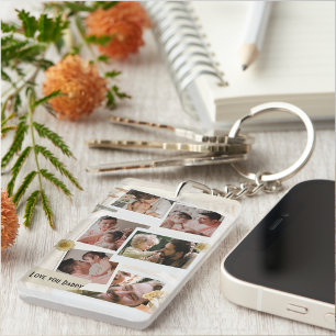 We houden van je papa Foto Collage Sleutelhanger
