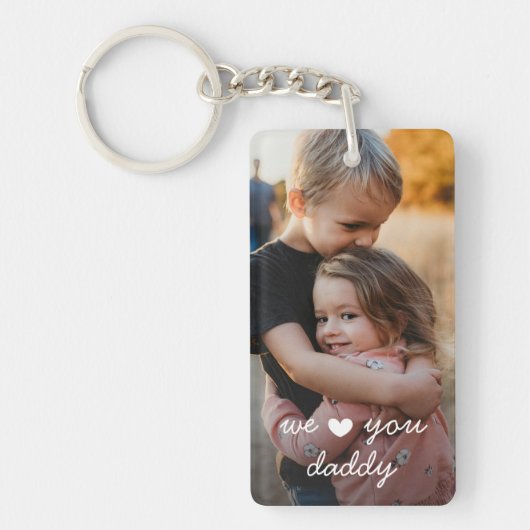 We houden van je papa foto sleutelhanger (Voorkant)