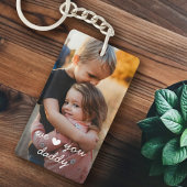 We houden van je papa foto sleutelhanger