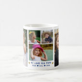 We houden van je Papa Grandkids 5 Foto Collage Koffiemok (Center)