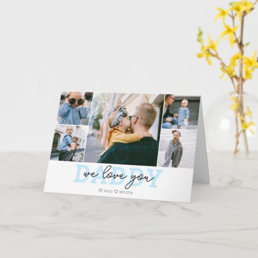 We houden van je papa handgeschreven script fotoka kaart (Gele Bloem)