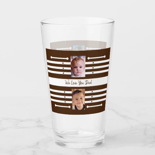 We houden van je Papa kinder foto's bruin bier Glas (Voorkant)