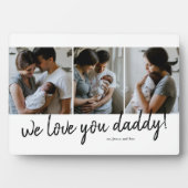 We houden van je papa Modern 3 Foto Vaderdag Fotoplaat (voorkant)