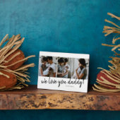 We houden van je papa Modern 3 Foto Vaderdag Fotoplaat (Zijkant)