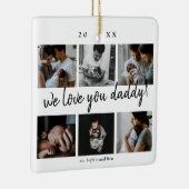 We houden van je papa Modern 6 Foto vader's Keramisch Ornament (Rechts)