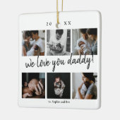 We houden van je papa Modern 6 Foto vader's Keramisch Ornament (Links)