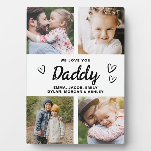 We houden van je, papa, moderne fotocollage fotoplaat (voorkant)