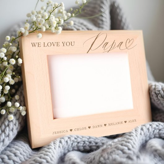 We houden van je Papa Script Hart Kinder namen Kee Gegraveerde Lijstjes