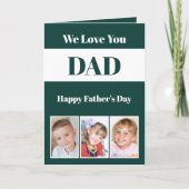We houden van je Papa Vaderdag groen wit foto Kaart (Voorkant)
