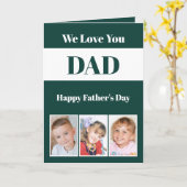 We houden van je Papa Vaderdag groen wit foto Kaart (Gele Bloem)