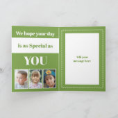 We houden van je Papa Vaderdag limoen witte foto Kaart (Binnen)