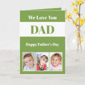 We houden van je Papa Vaderdag limoen witte foto Kaart (Gele Bloem)