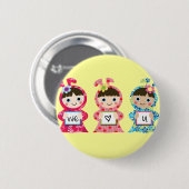 We houden van je - pas het aan! ronde button 5,7 cm (Voorkant /achterkant)