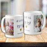 We houden van je Pop Pop Opa 2 Fotocollage Koffiemok<br><div class="desc">Geef uit hoeveel je van je opa houdt met affectie.Een foto-mok met schattige afbeeldingen zal zijn hart vol geluk vullen.</div>