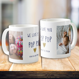 We houden van je Pop Pop Opa 2 Fotocollage Koffiemok