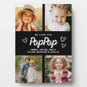 We houden van je PopPop Opa Fotocollage Fotoplaat (voorkant)