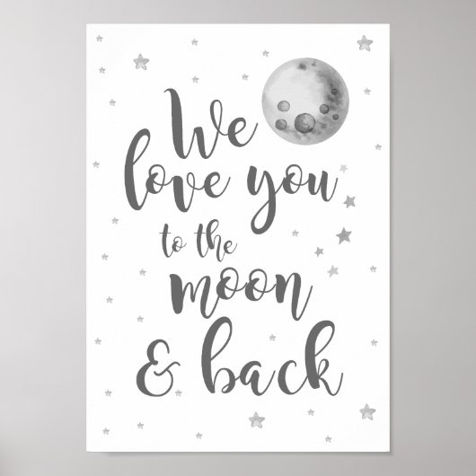 We houden van je tot de maan en terug Nursery Post Poster (Voorkant)