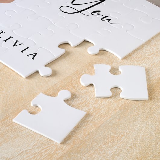 We houden van je | Uw foto met script en hart Legpuzzel (Zijkant)