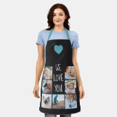 We houden van je | Uw fotocollage raster op maat b Schort (Gedragen)