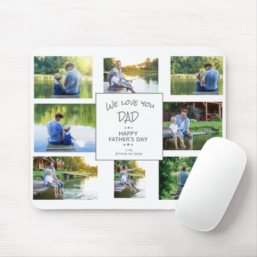 We houden van je vader 7 Foto Collage vaders Muismat (Met muis)