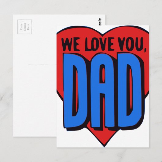 We houden van je vader briefkaart (Voorkant / Achterkant)