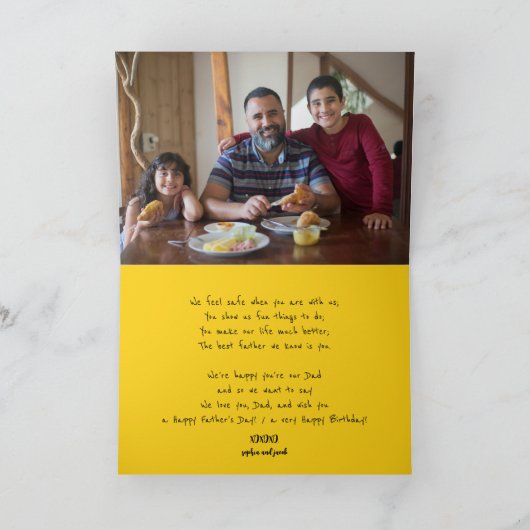 We houden van je vader Cartoon Familie Happy Vader Kaart (Binnen)
