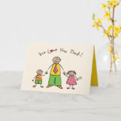 We houden van je vader Cartoon Familie Happy Vader Kaart (Gele Bloem)