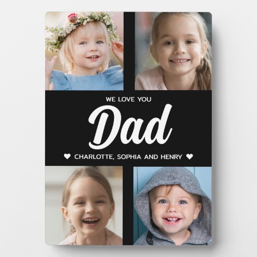 We houden van je vader Familie Keepsake Fotocollag Fotoplaat (voorkant)