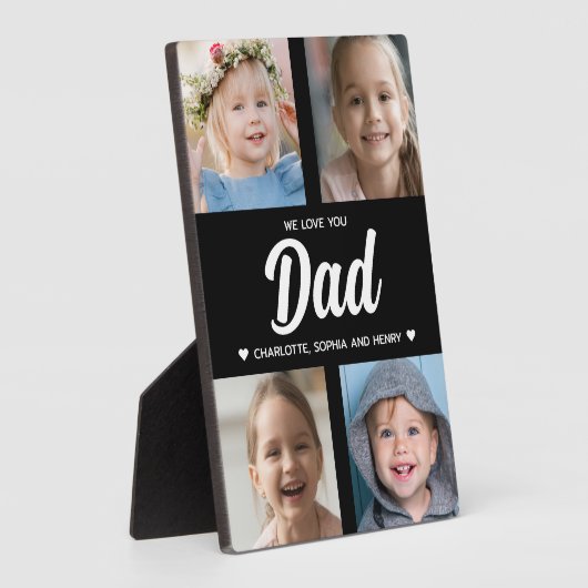 We houden van je vader Familie Keepsake Fotocollag Fotoplaat (Zijkant)