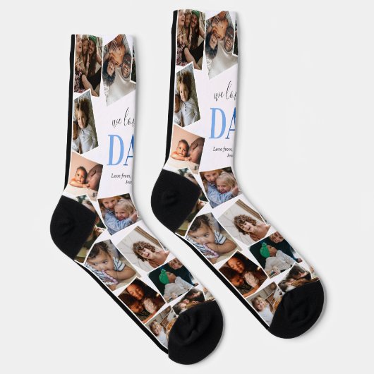 We houden van je vader Foto Collage Socks Sokken (Rechts)