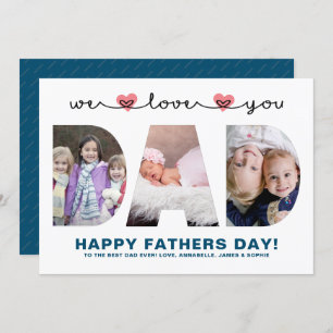 We houden van je vader Foto Vaderdag Feestdagenkaart