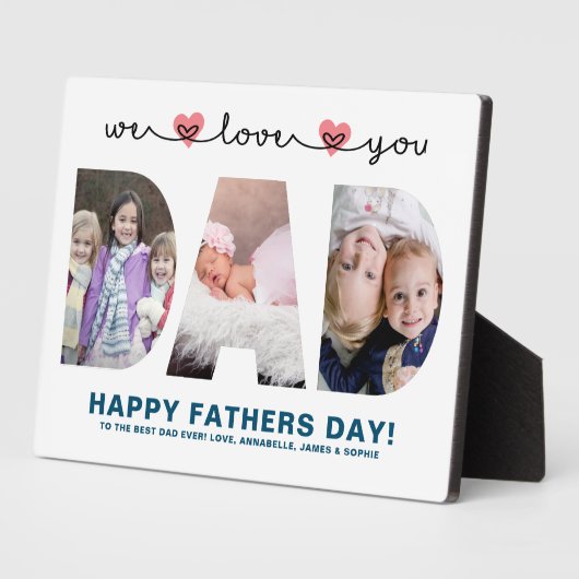 We houden van je vader | Foto Vaderdag Fotoplaat (Zijkant)