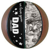 We houden van je vader foto | Zwarte en witte ster Basketbal (Verticaal)