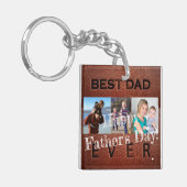 We houden van je vader, gepersonaliseerd 3 foto co sleutelhanger (Voorkant Links)